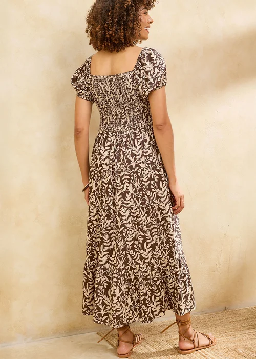 Cotton Traders Espresso Shirred Bodice Maxi Dress - 22 Image 3