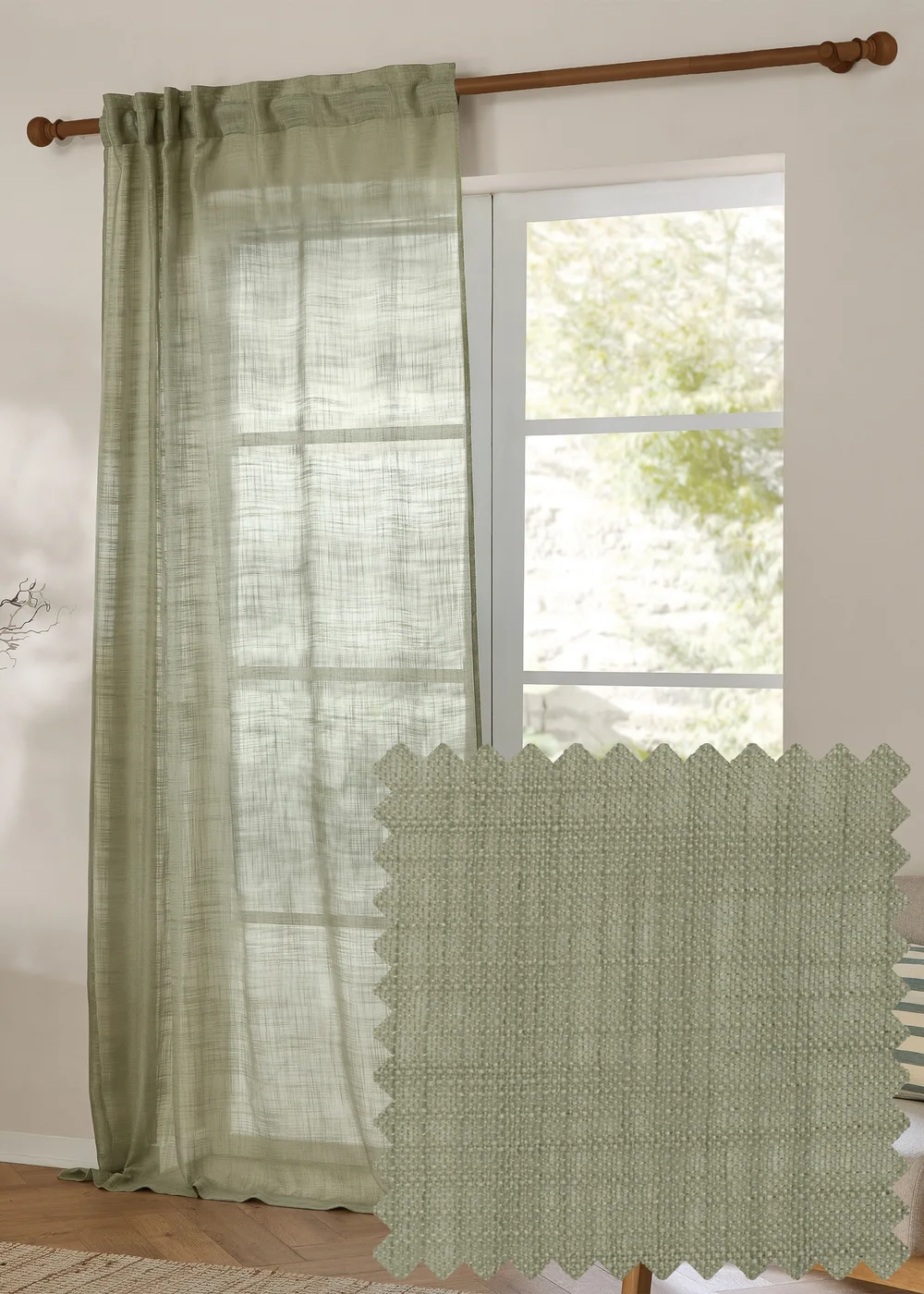 Yard Cirrus Woven Eucalyptus Sheer Panel - S Image 1