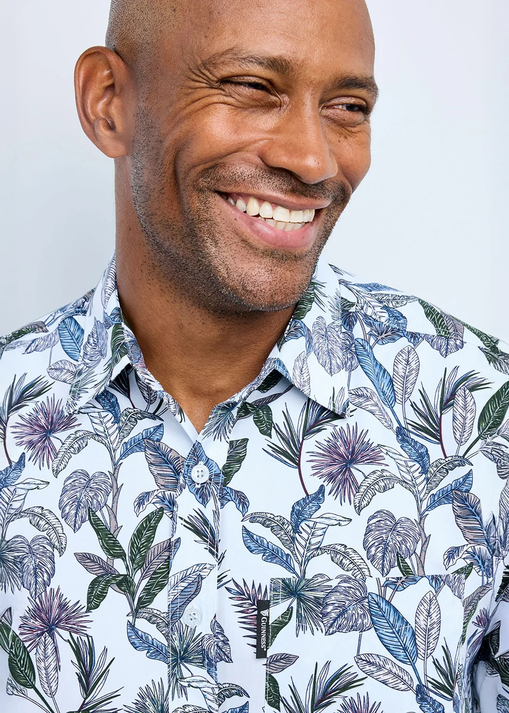 Cotton Traders Iced Aqua Guinness Short Sleeve Soft Touch Print Shirt - 2XL Image 3