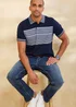 Cotton Traders Ink Short Sleeve Stripe Jersey Polo Shirt - 3XL Image 2