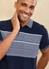 Cotton Traders Ink Short Sleeve Stripe Jersey Polo Shirt - 3XL Image 3
