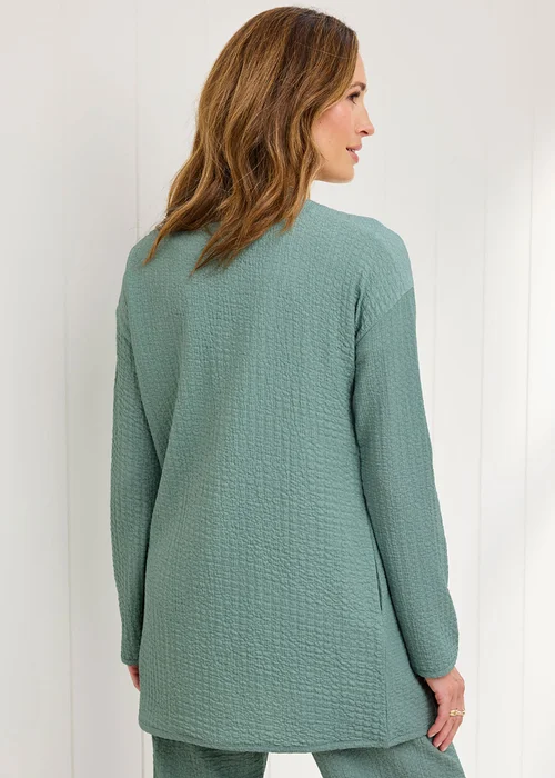 Cotton Traders Light Sage Textured Jersey Cardigan - 12 Image 3