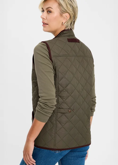 Cotton Traders Light Moss Quilted Gilet - S Image 4