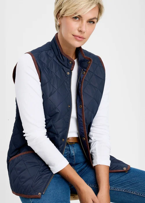 Cotton Traders Midnight Blue Quilted Gilet - S Image 3