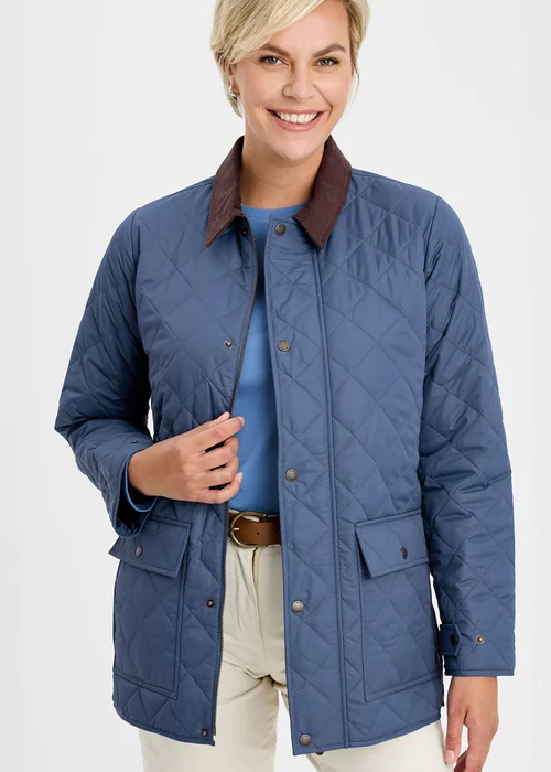 Cotton Traders Vintage Blue Quilted Jacket - 4XL Image 3