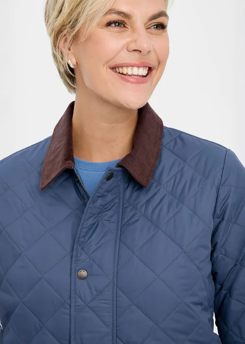 Cotton Traders Vintage Blue Quilted Jacket - 4XL Image 4