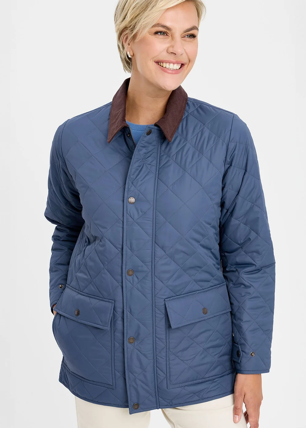 Cotton Traders Vintage Blue Quilted Jacket - 4XL Image 2