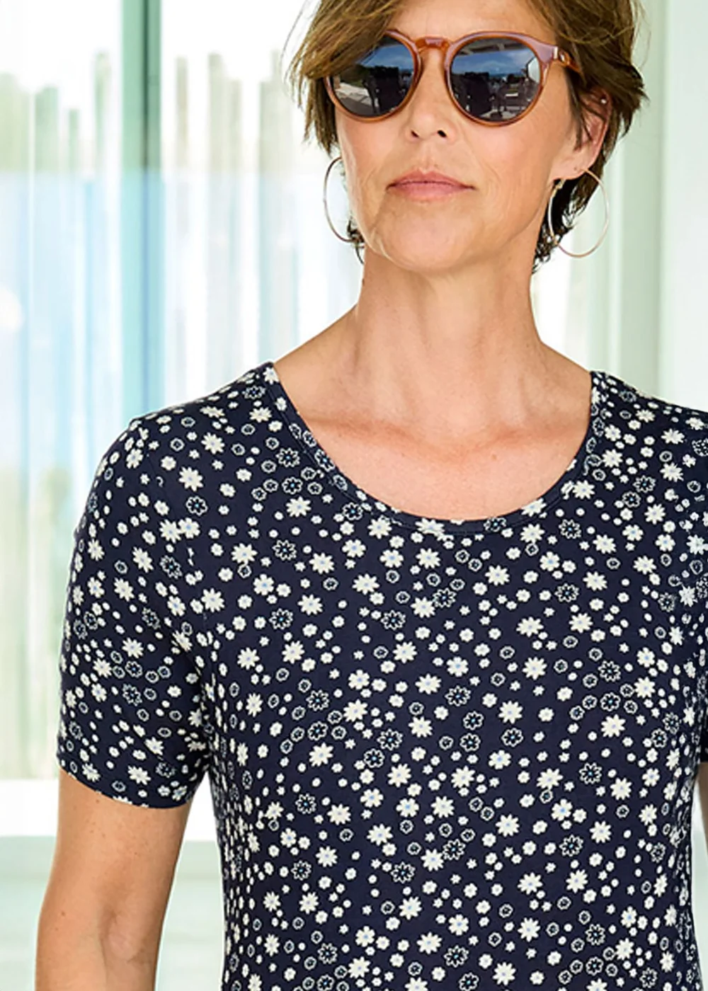 Cotton Traders Navy Printed Jersey Maxi Dress - 18 Image 3