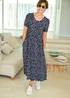 Cotton Traders Navy Printed Jersey Maxi Dress - 18 Image 2