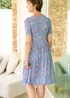 Cotton Traders Pearl Blue Printed Jersey Knee Length Dress - 18 Image 4