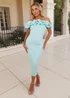 AX Paris Mint Ruffle Detail Bardot Top Midi Dress - 8 Image 3
