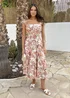 AX Paris Multi Boho Floral Print Frill Strap Smock Midi Dress - 14 Image 3