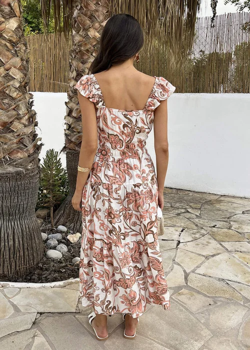 AX Paris Multi Boho Floral Print Frill Strap Smock Midi Dress - 14 Image 5