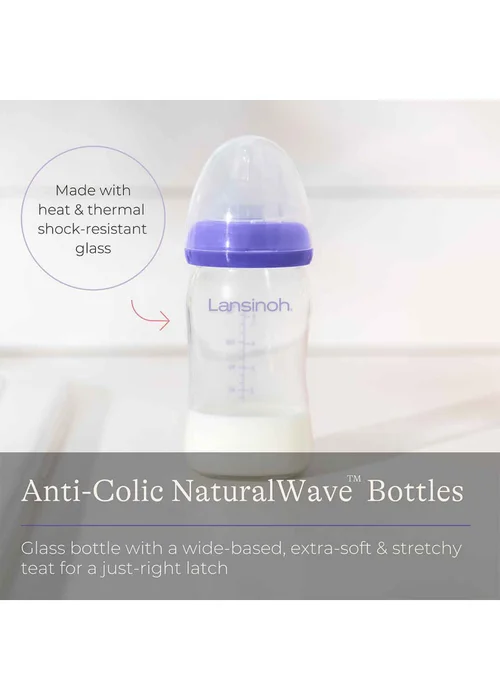 Lansinoh Glass Feeding Bottle 160ml - One Size Image 3