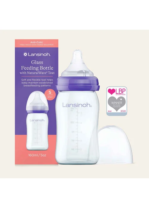 Lansinoh Glass Feeding Bottle 160ml - One Size Image 1