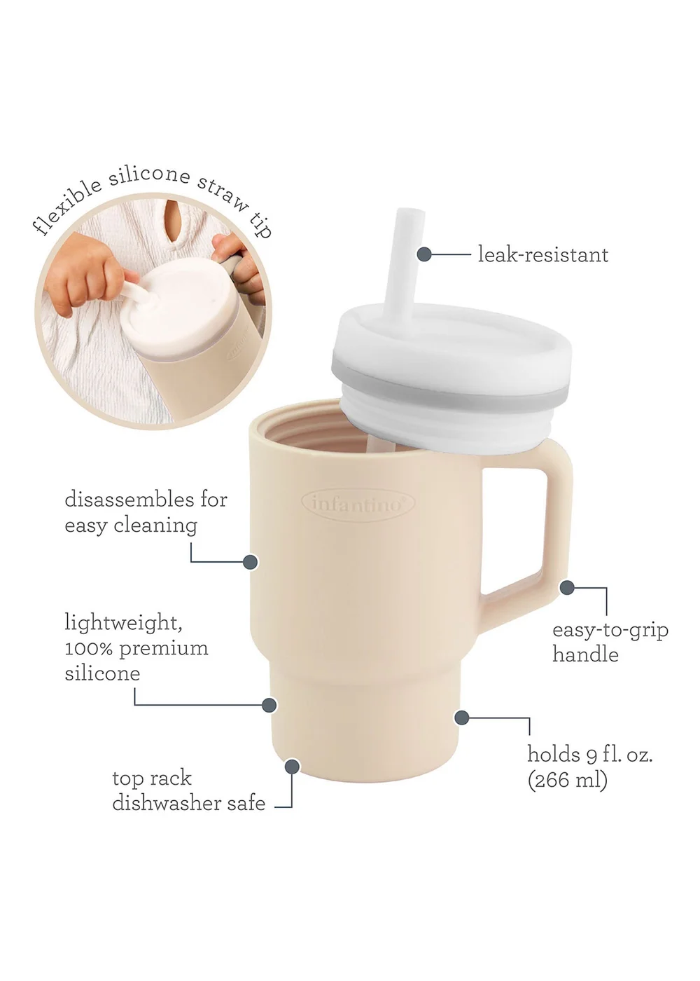 Infantino My First Tumbler Sand 266ml - One Size Image 2
