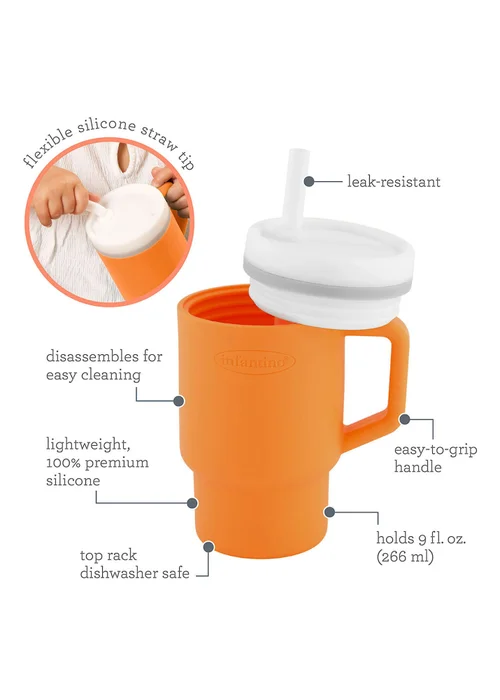 Infantino My First Tumbler Orange 266ml - One Size Image 2