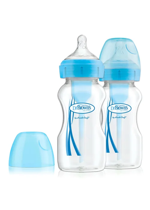 Dr Browns Options+ 270ml Feeding Bottle 2 Pack Blue - One Size Image 1