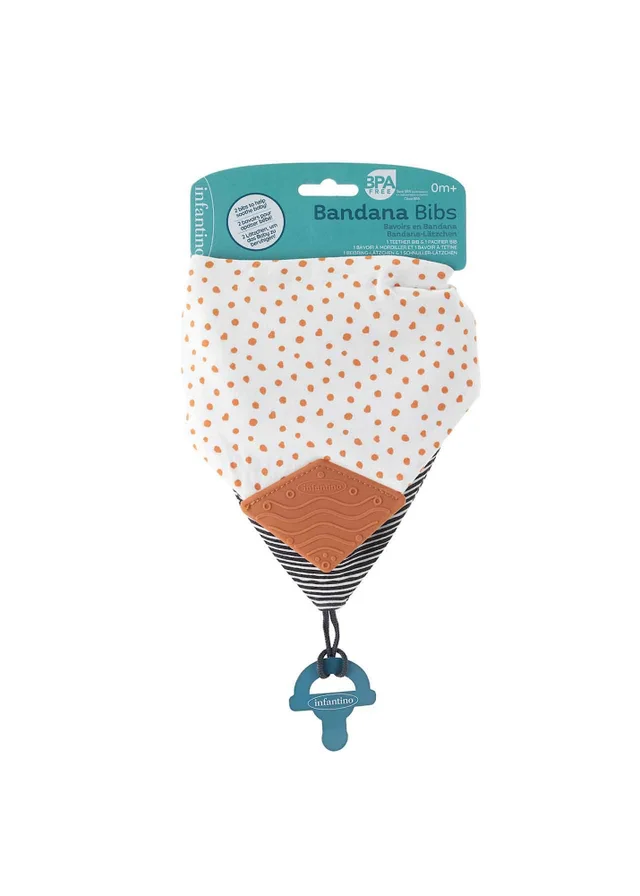 Infantino Bandana Teether & Pacigrip Bib 2 Pack