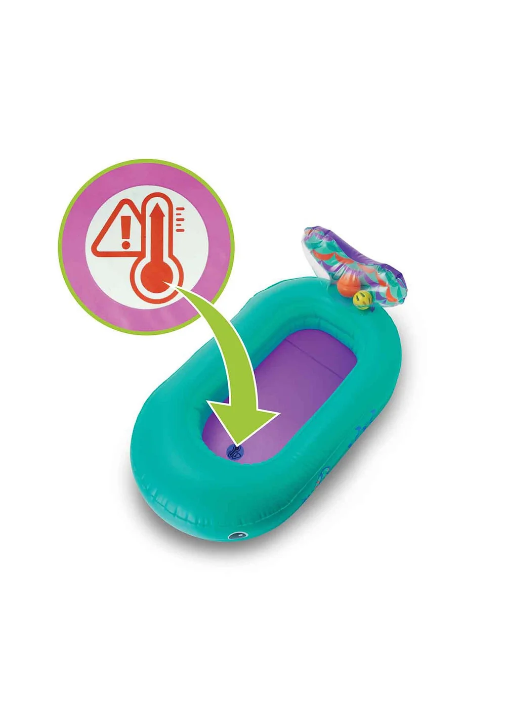 Infantino Whale Inflatable Bath Tub with Temperature Senor - One Size Image 2