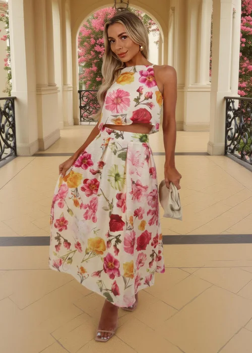 AX Paris Multi Floral Print Pleated Midi Skirt - 8 Image 3