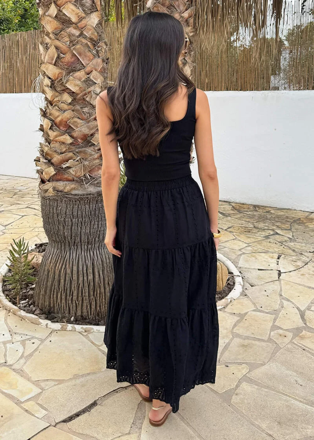 AX Paris Black Broderie Tiered Midi Skirt - 14 Image 3