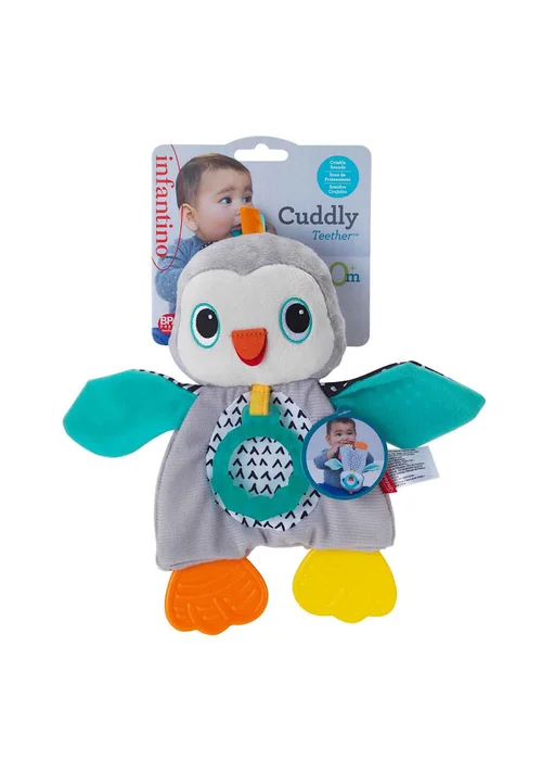 Infantino Cuddly Teether Penguin - One Size Image 2