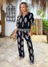AX Paris Black Border Print Wide Leg Trousers - 16 Image 1