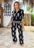 AX Paris Black Border Print Wide Leg Trousers - 16 Image 3