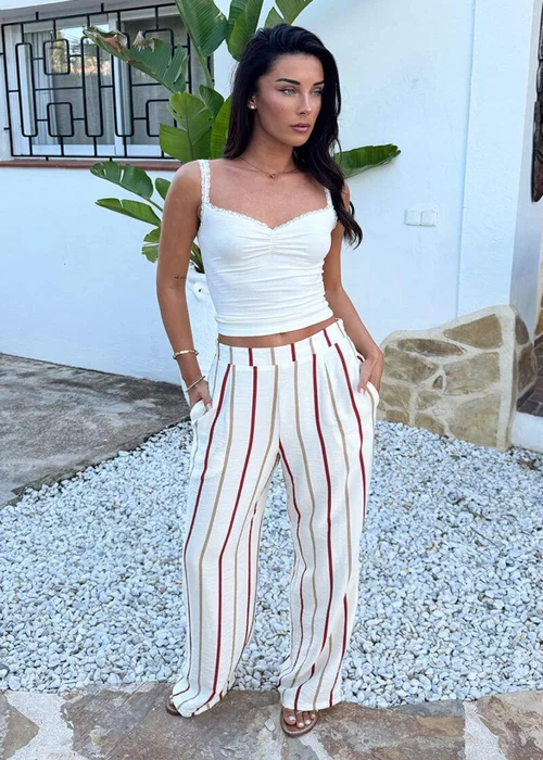 AX Paris Multi Striped Print Wide Leg Trousers - 16 Image 1