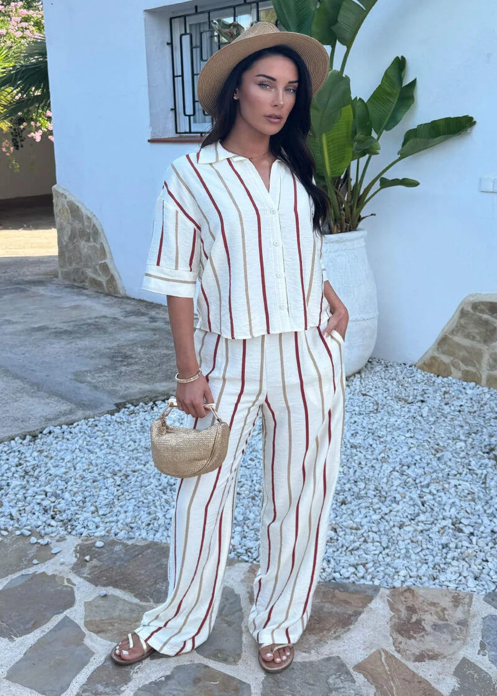 AX Paris Multi Striped Print Wide Leg Trousers - 16 Image 2