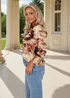 AX Paris Brown Smudge Print 3/4 Sleeve Shirt - 16 Image 4