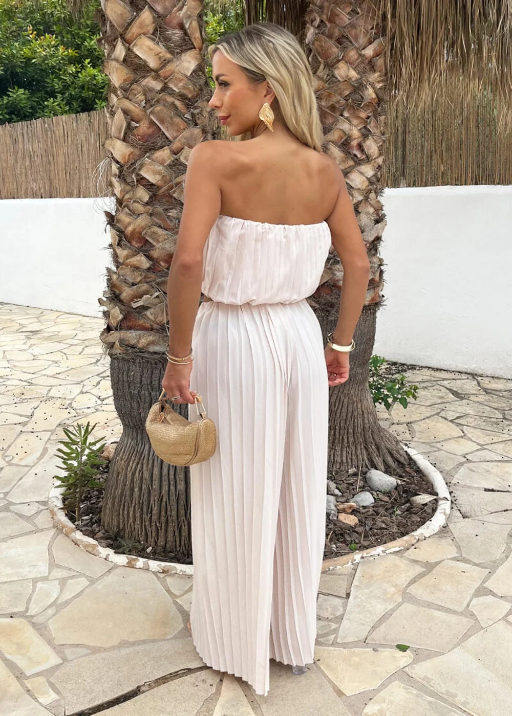 AX Paris Stone Pleated Puff Ball Top And Palazzo Trousers Co-ord - 12 Image 5