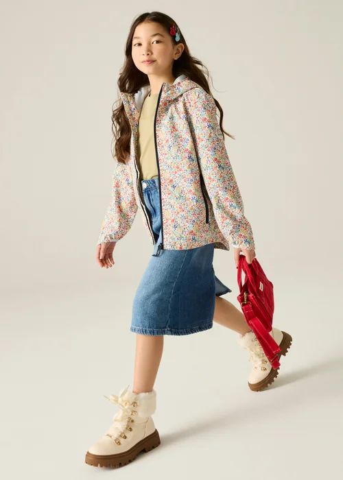 Regatta Lightweight Cath Kidston Waterproof Shell Jacket Cream Harmony Ditsy (Age 3-13 Years) - 5-6 Yrs Image 3