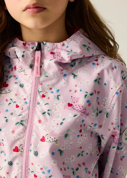 Regatta Lightweight Cath Kidston Waterproof Shell Jacket Pink Puppy Floral (Age 3-13 Years) - 9-10 Yrs Image 4