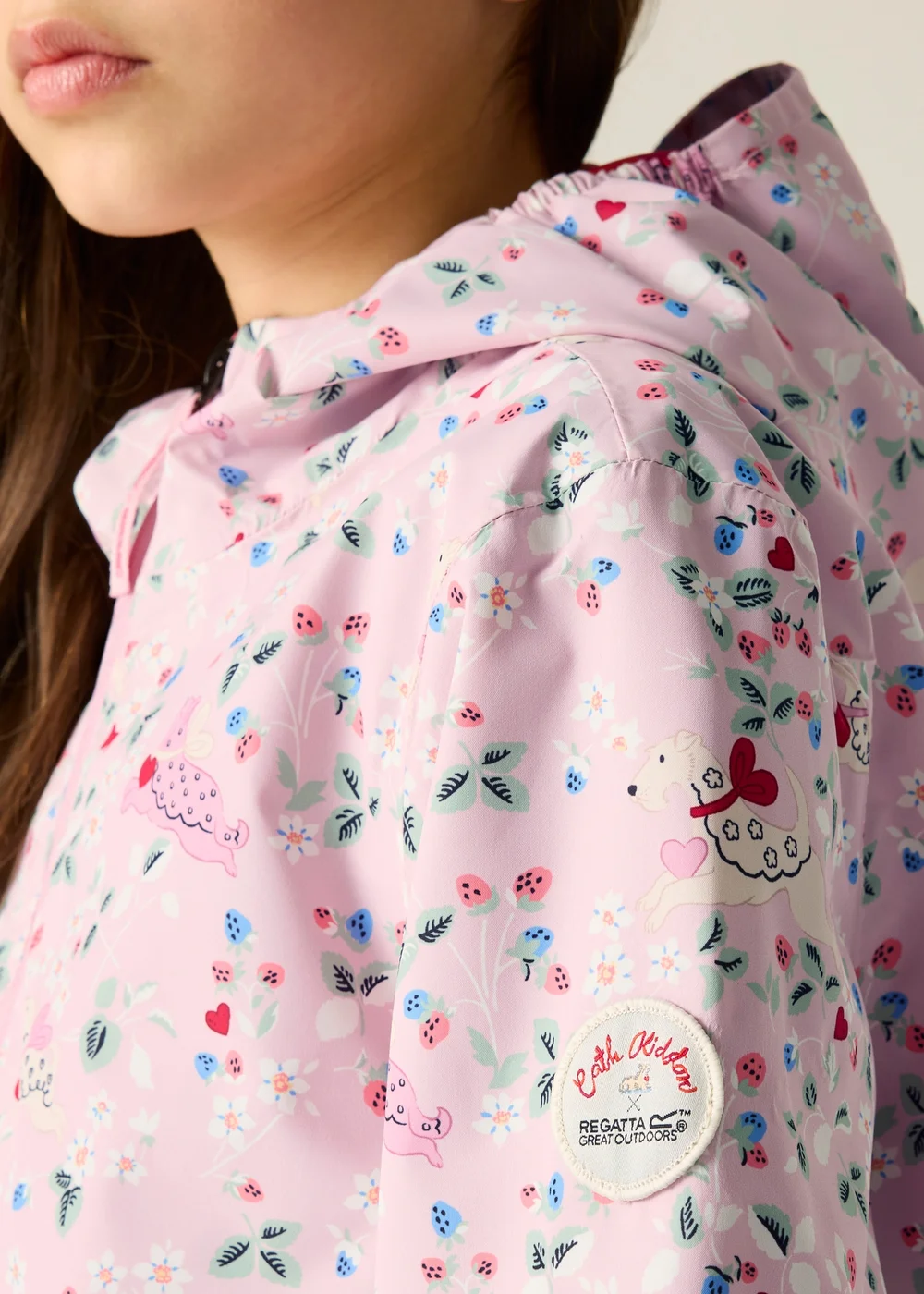 Regatta Lightweight Cath Kidston Waterproof Shell Jacket Pink Puppy Floral (Age 3-13 Years) - 9-10 Yrs Image 6