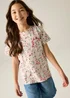 Regatta Crew Neck Cath Kidston T-Shirt Pink Puppy Floral (Age 3-13 Years) - 13 Yrs Image 1
