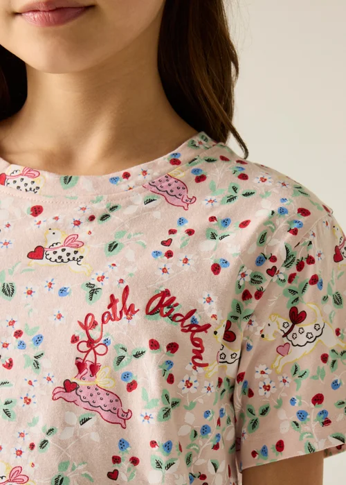 Regatta Crew Neck Cath Kidston T-Shirt Pink Puppy Floral (Age 3-13 Years) - 13 Yrs Image 5