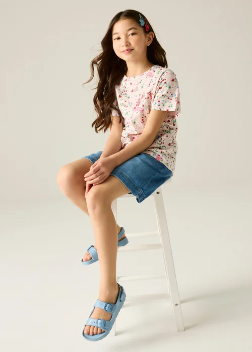 Regatta Crew Neck Cath Kidston T-Shirt Pink Puppy Floral (Age 3-13 Years) - 13 Yrs Image 4