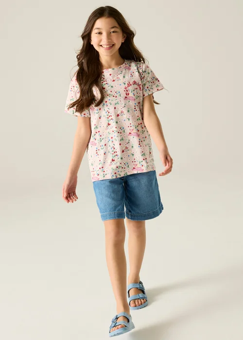 Regatta Crew Neck Cath Kidston T-Shirt Pink Puppy Floral (Age 3-13 Years) - 13 Yrs Image 2