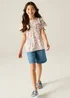 Regatta Crew Neck Cath Kidston T-Shirt Pink Puppy Floral (Age 3-13 Years) - 13 Yrs Image 2