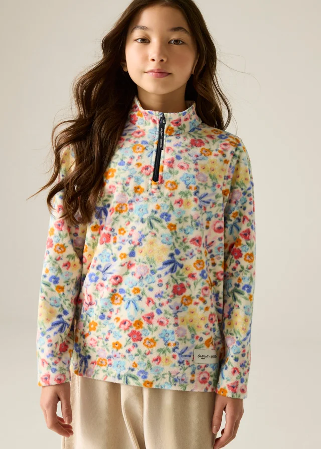 Regatta Half Zip Cath Kidston Fleece Cream Harmony Ditsy (Age 3-13 Years)