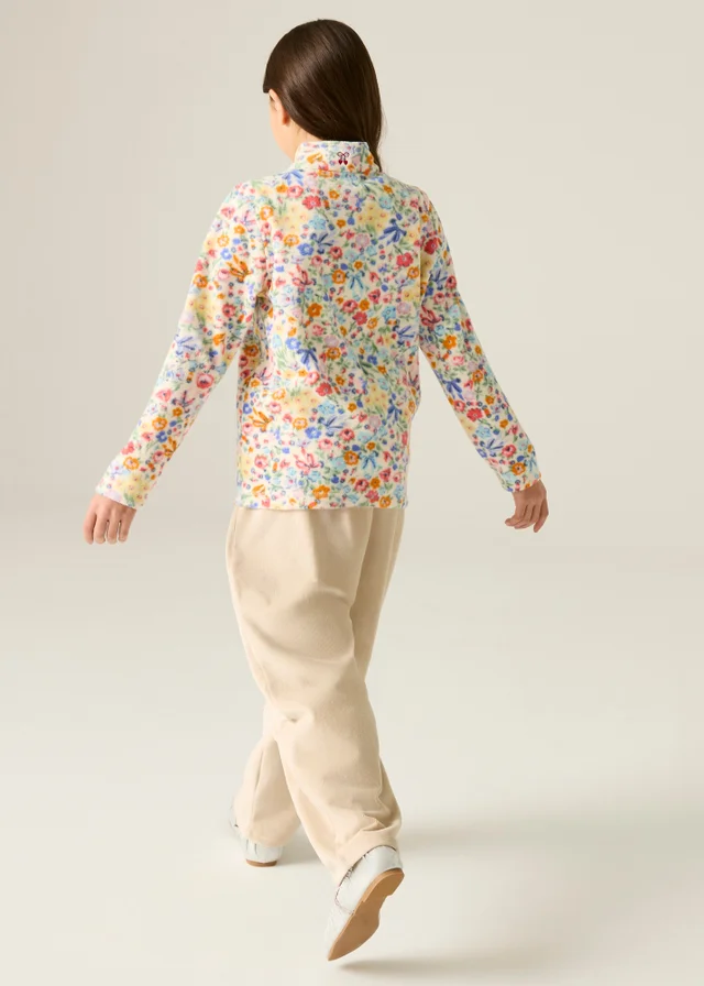 Regatta Half Zip Cath Kidston Fleece Cream Harmony Ditsy (Age 3-13 Years)