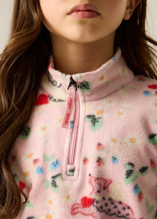 Regatta Half Zip Cath Kidston Fleece Pink Puppy Floral (Age 3-13 Years) - 11-12 Yrs Image 4