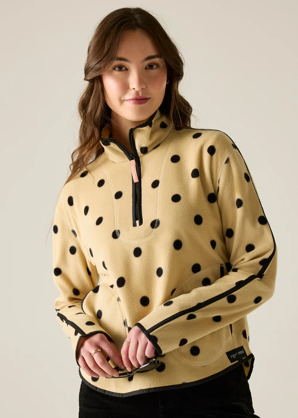 Regatta Half Zip Cath Kidston Printed Fleece Cream Spot Print - 20 Image 1