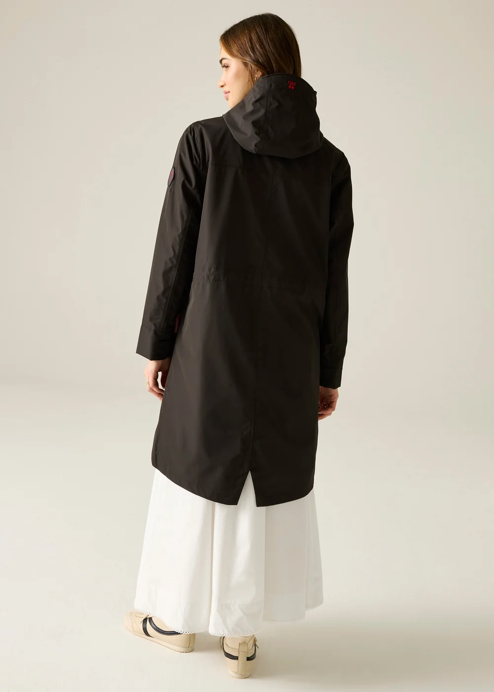 Regatta Long Cath Kidston Waterproof Shell Jacket Black Hackney Rose - 10 Image 3