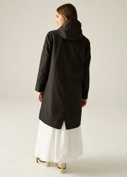 Regatta Long Cath Kidston Waterproof Shell Jacket Black Hackney Rose - 10 Image 3