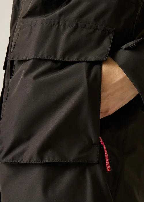 Regatta Long Cath Kidston Waterproof Shell Jacket Black Hackney Rose - 10 Image 6