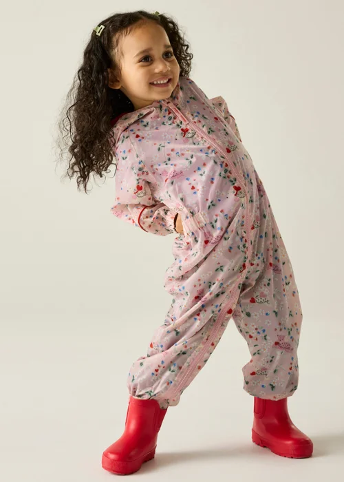 Regatta Waterproof Cath Kidston Isolite Puddlesuit Pink Puppy Floral (6 Months- 6 Years) - 2-3 Yrs Image 3