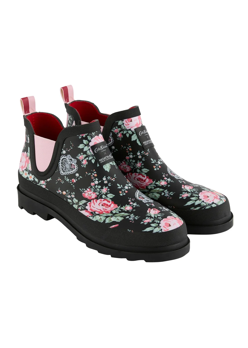 Regatta Low Cath Kidston Welly Black Floral Hackney Rose - Size 6 Image 2